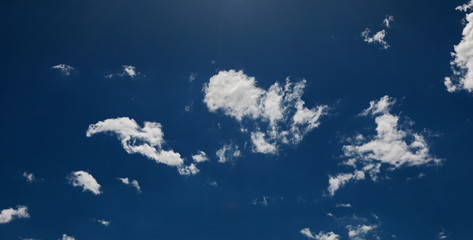 Blue sky with white cloud background and texture