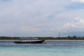 Sandy Beach with Boats on Gili Trawangan