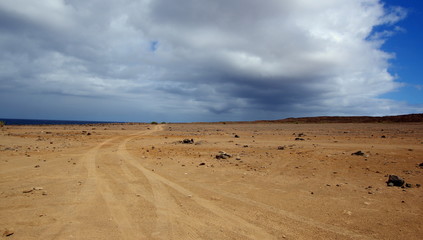 Storm clouds over the desert
