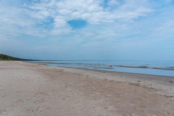 Empty Beach on a Partly Cloudy Day on the Baltic Sea