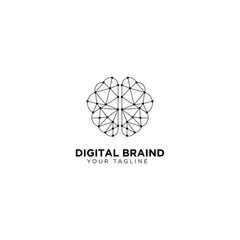 Digital Brain Logo Design Template