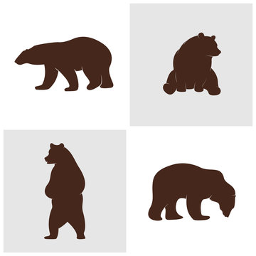 Se of Bear Logo Icon Designs Vector. Bears Logo Concepts. Icon Symbol.
