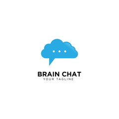 Brain Chat Logo Design Template