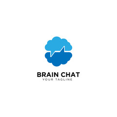 Brain Chat Logo Design Template