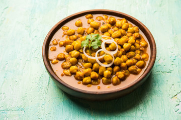 Chola / Chole or Choley Curry with Naan and rice
