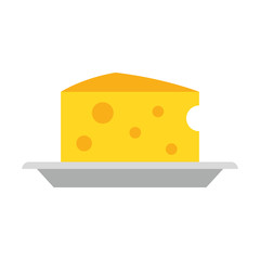 Cheese dairy on dish food Vector illustration