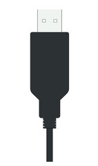  USB data cable compatible with all mobile phones.Designed for connection to computer,tablet,phone.Vector image