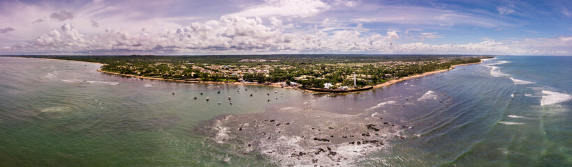 Fototapeta na wymiar Aerial view of Praia do Forte, Bahia, Brazil