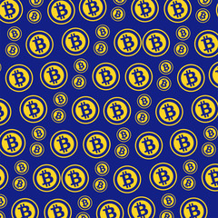 Crypto money bitcoin pattern vector