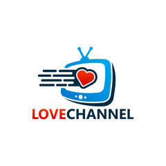 Love Channel Logo Template Design Vector, Emblem, Design Concept, Creative Symbol, Icon