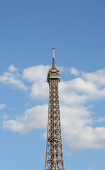 Fototapeta na wymiar top level of Eiffel Tower in Paris