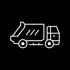 Garbage truck line outline icon