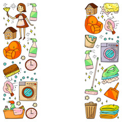 cleaning services company vector pattern