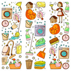 cleaning services company vector pattern