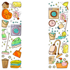 cleaning services company vector pattern