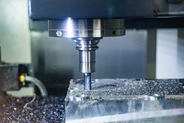 CNC milling machine during operation.