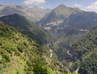 The mountains on a sunny summer day.