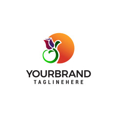 tulip logo design concept template vector