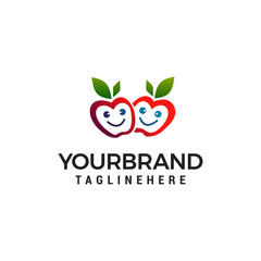 apple smile logo design concept template vector