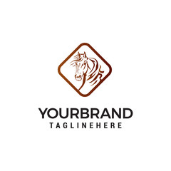 head horse logo design concept template vector
