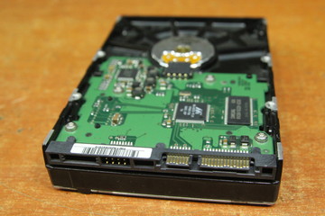 Computer harddisk close up