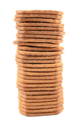 Crackers on a white background