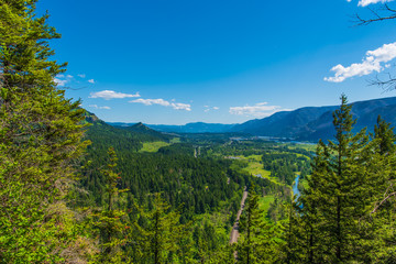 Beacon Rock- Landscape View Toward Bonneville Dam