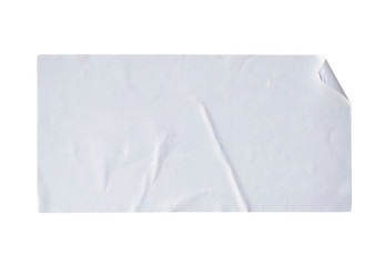 white paper sticker label isolated on white background - obrazy, fototapety, plakaty