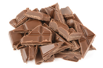 chocolate on white background