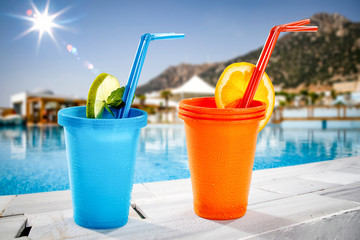 Swimming pool and free space for your decoration. 