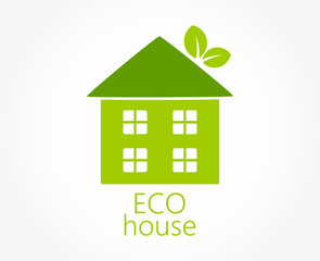 Eco friendly green house icon.