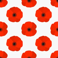 Printed roller blinds Poppies Red poppies seamless pattern.