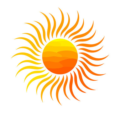 orange sun rays on white background clip art preview