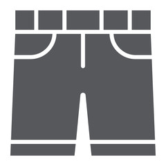 Shorts glyph icon, clothes and summer, pants sign, vector graphics, a solid pattern on a white background.