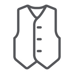 Waistcoat line icon, clothes and suit, formal vest sign, vector graphics, a linear pattern on a white background.