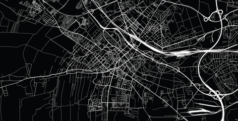 Urban vector city map of Gliwice, Poland