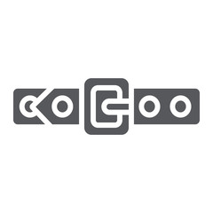 Belt glyph icon, clothes and accessory, strap with buckle sign, vector graphics, a solid pattern on a white background.