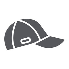 Cap glyph icon, clothes and accessory, sport hat sign, vector graphics, a solid pattern on a white background.