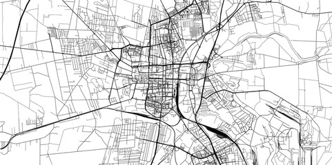 Fototapeta na wymiar Urban vector city map of Czestochowa, Poland