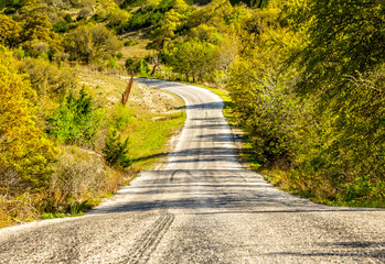 Vanishing road in Texas Hill Country