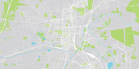 Urban vector city map of Czestochowa, Poland