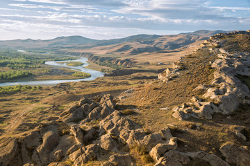 Fototapeta na wymiar Caucasian landscape, Mtkvari river