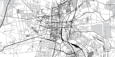 Urban vector city map of Czestochowa, Poland