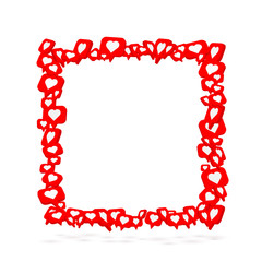 Frame fly like social network. white background.