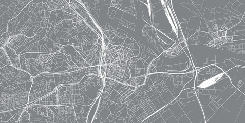 Urban vector city map of Gdansk, Poland