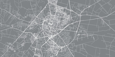 Urban vector city map of Radom, Poland
