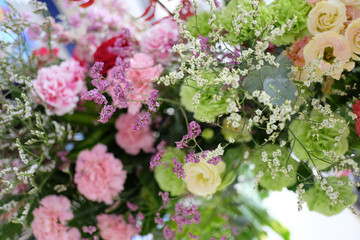Flower bouquet of blooming and freshness of bright colors.