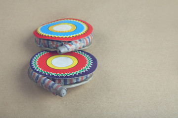 Indian traditional Ground chakkar Fire crackers during Diwali festival