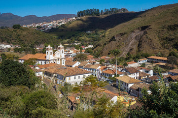 Fototapeta na wymiar View of Ouro Preto city and Church of Our Lady of Pilar, Minas Gerais, Brazil