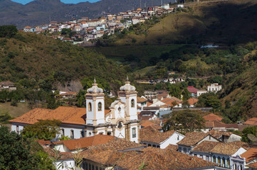 View of Ouro Preto city and Church of Our Lady of Pilar, Minas Gerais, Brazil
